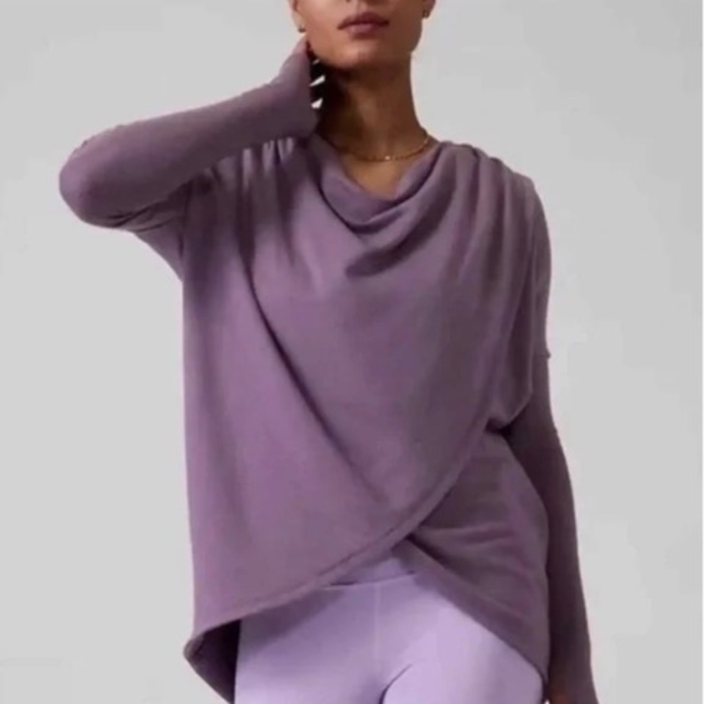 Athleta Purana Hoodie Wrap Sweatshirt Sky Violet Small- NWT